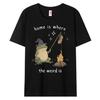 Home Is Where The Weird Is Frog T-Shirt Funny Weirdcore Sayings Streetwear Tshirts Casual T Shirt Fashion Loose Short Sleeve Tee