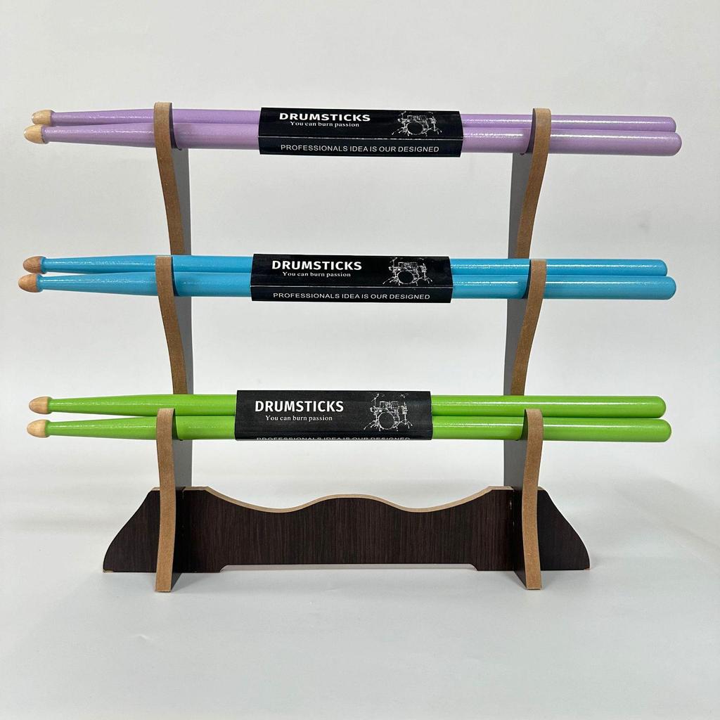 Soporte de Exhibición de Baquetas de Madera de Múltiples Capas para Instrumentos Musicales
