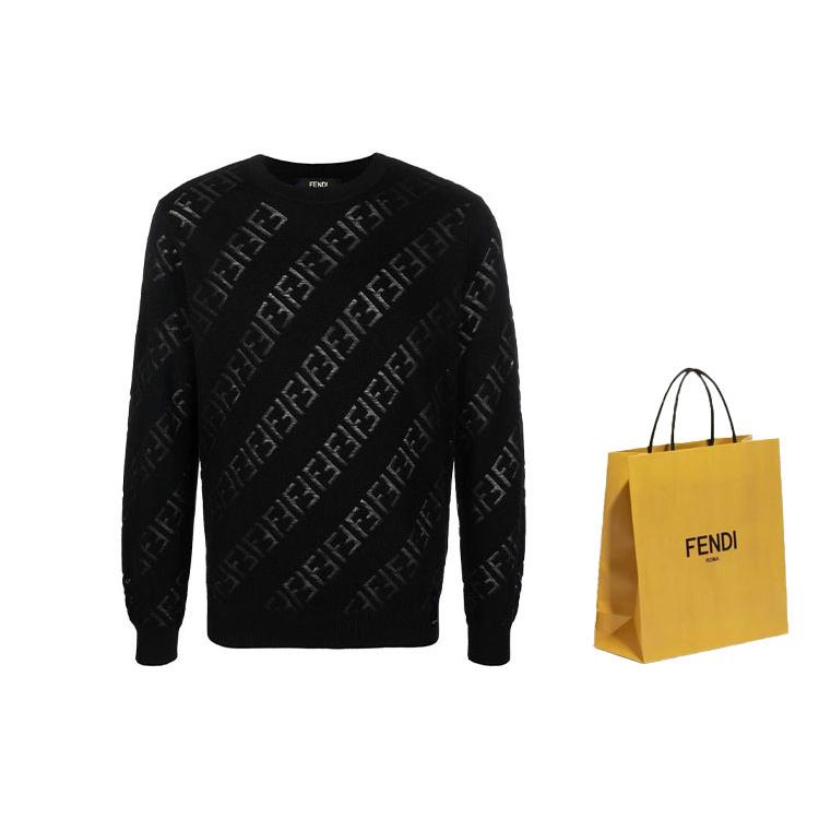 FENDI Sweaters Men's Black Crew Neck Moderate Other FZY111AH3BF0QA1