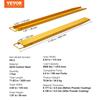 Pallet Fork Extensions, 72" Length 4.5" Width, Heavy Duty Carbon Steel Fork Extensions for Forklifts, 1 Pair Forklift Extensions, Industrial Forklift