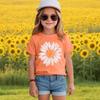 Girls Floral Print Short Sleeve T-Shirt Crew Neck Casual Top Lightweight Comfortable Fit for Everyday Wear