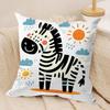 Cute Zebra Cushion Cover Pillowcase Ultra Soft Skin Friendly Fabric Cloud Like Comfort  Concealed Zipper