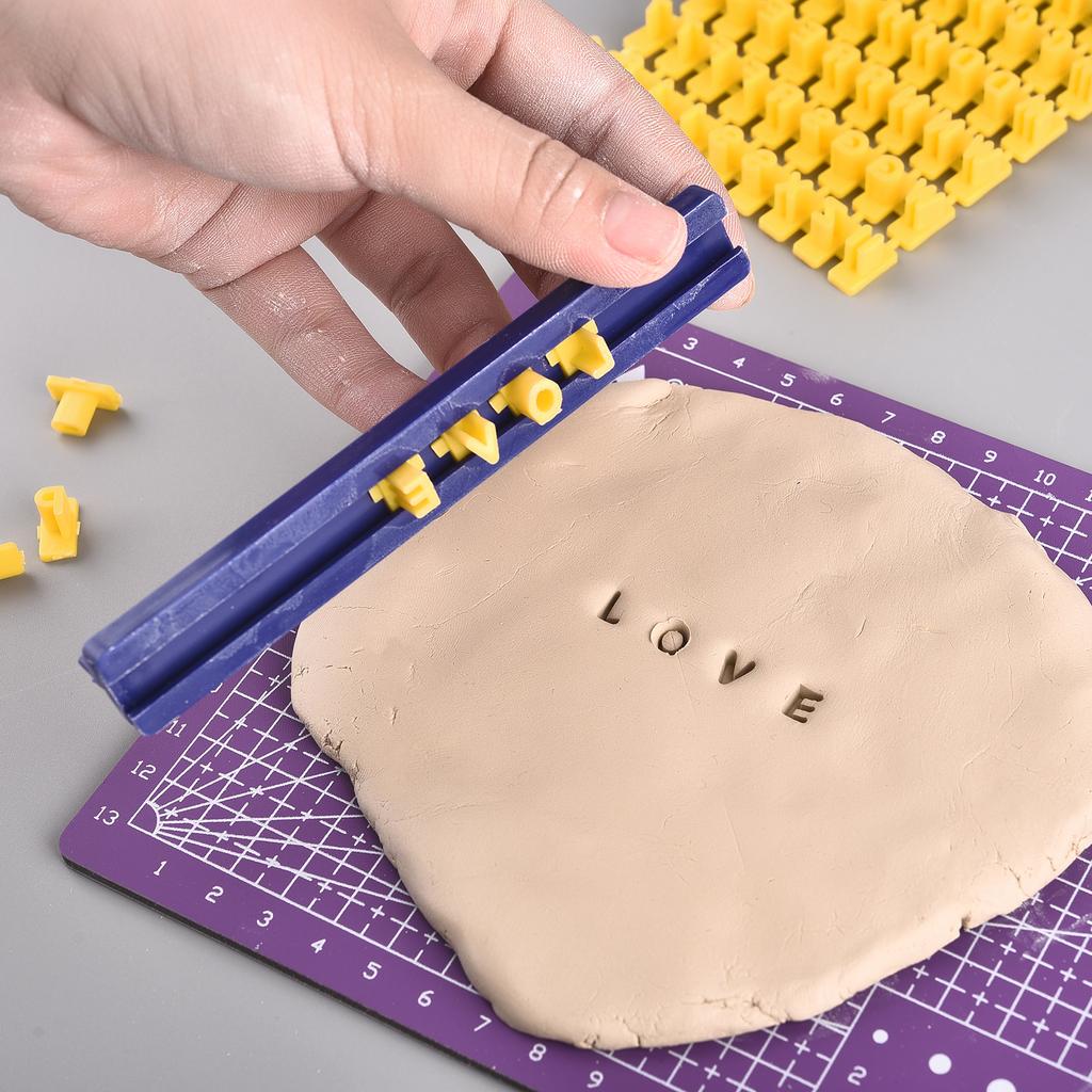 1 Set Ceramic Art Alphanumeric Letters Polymer Clay Stamping Stamps Embossing Die Seals DIY Embossing Clay Tools