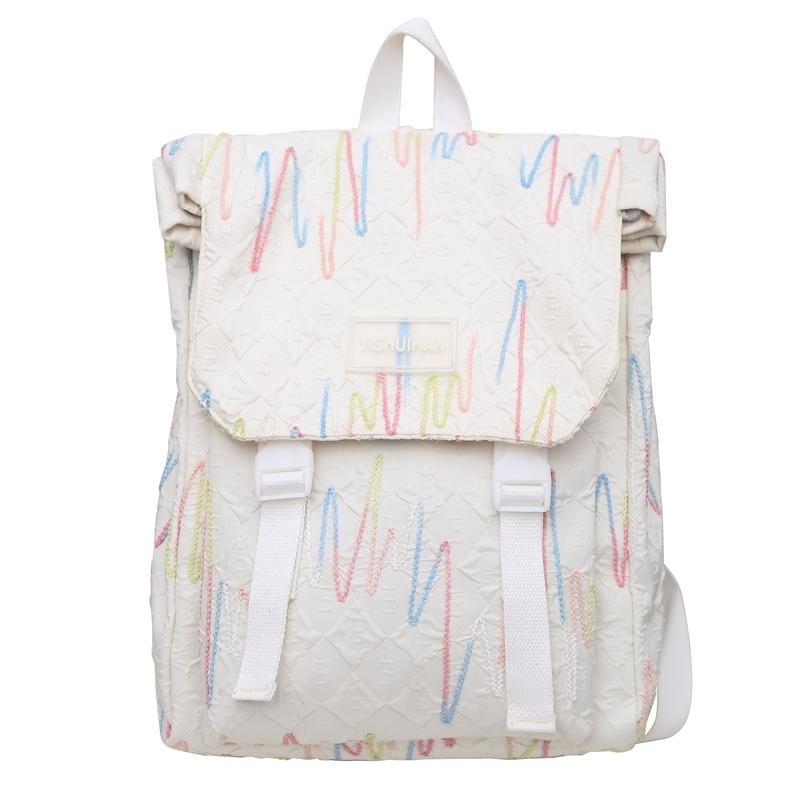 Embroidery Bag Women's Shoulder Bag Large Capacity College Style Backpack Student Schoolbag