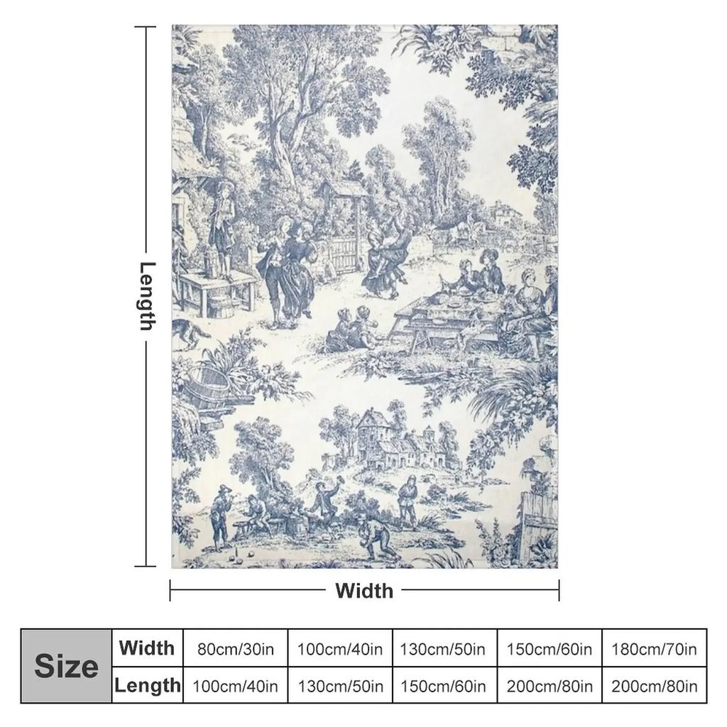 Toile De Jouy Number 2 Throw Blanket Sofa Quilt Dorm Room Essentials Blankets and Throws Personalized Gift