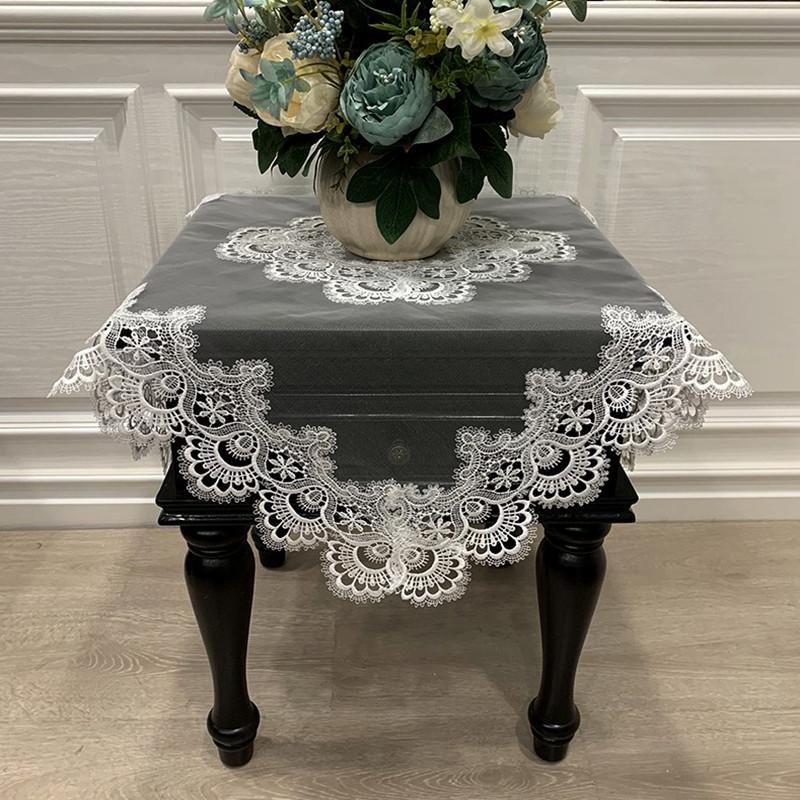 Lace Bedside Tablecloth & Dust Cover – American & Chinese Style for Coffee Tables, Corners, Washers, and Refrigerators.