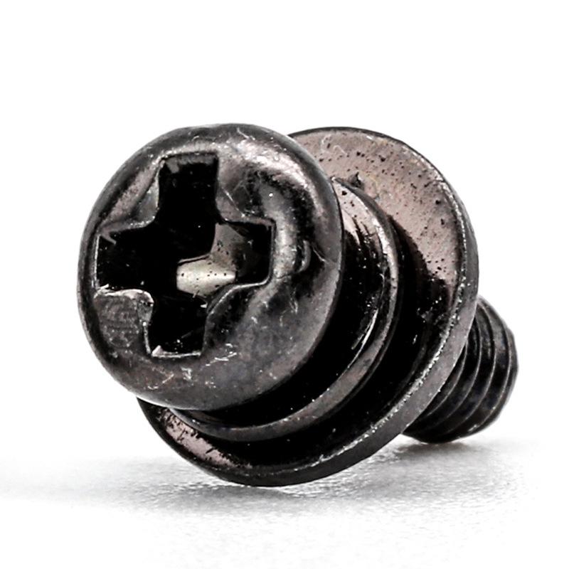 Black Plated Carbon Steel Pan Head Combination Screws M3/M4/M5