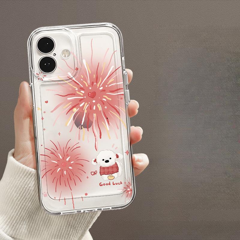 

Ruyi Белый Кролик Подходит для Чехла для Телефона Apple 16 15plus, Прозрачный 14 Силиконовый 13mini Защитный Чехол 12promax Apple 16PROMAX