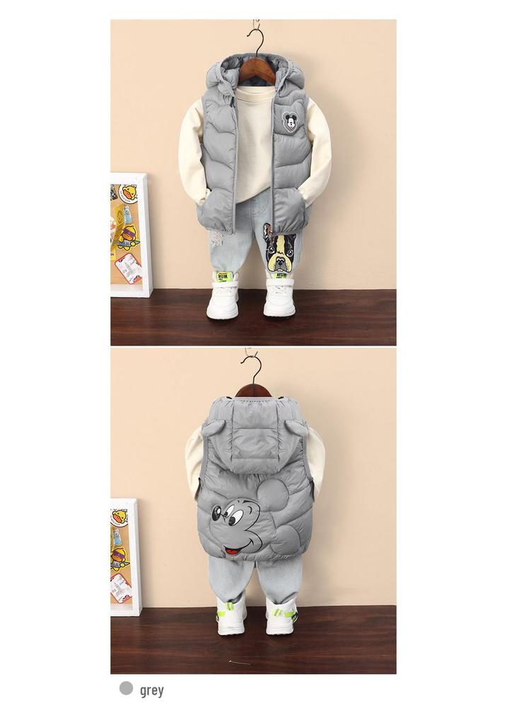 Children's Light-up Cotton Hooded Winter Vest for Boys & Girls