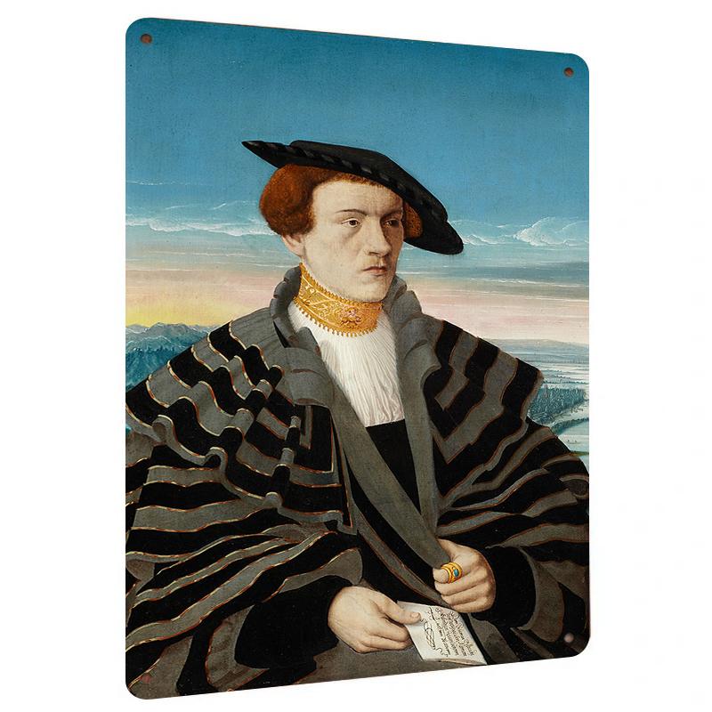 

Vintage Oil Painting Style Portrait Custom Metal Tin Sign Wall Art Decor for Living Room Study 20x30cm（7.8x11.8inch）