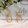 1 Pair of Trendy Stylish Golden Dangle Earrings Big Circle Design Match Retro Daily Outfits Party Accessories Fashionable Stuff