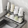 2-Tier Cup Storage Rack Space-Saving Mug Organizer Water Bottle Drying Rack  For Kitchen Countertop