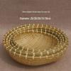 Bamboo Woven Multipurpose Basket for Steamed Buns, Vegetables, and Fruits - Small Rice/Winnowing/Draining Basket.