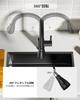 APPASO Black Kitchen Rotating Single SUS304 Stainless High Arc Sink with Hot and Cold Water Pull-Out Mixer, 360° Lever, Steel, Gooseneck, Mixer,