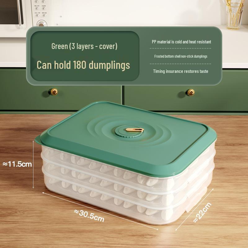 Large Capacity Multi-Layer Freezer Storage Box for Dumplings & Wontons