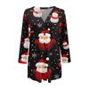 Long Sleeve Women Retro Printed Top Lightweight Basic Loose Jacket Cardigan Casual Shirts Christmas