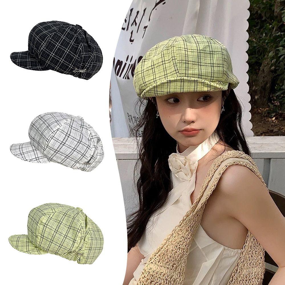 Cotton Beret Hats Short-brimmed Painter Hat Fashion Newsboy Hats Women