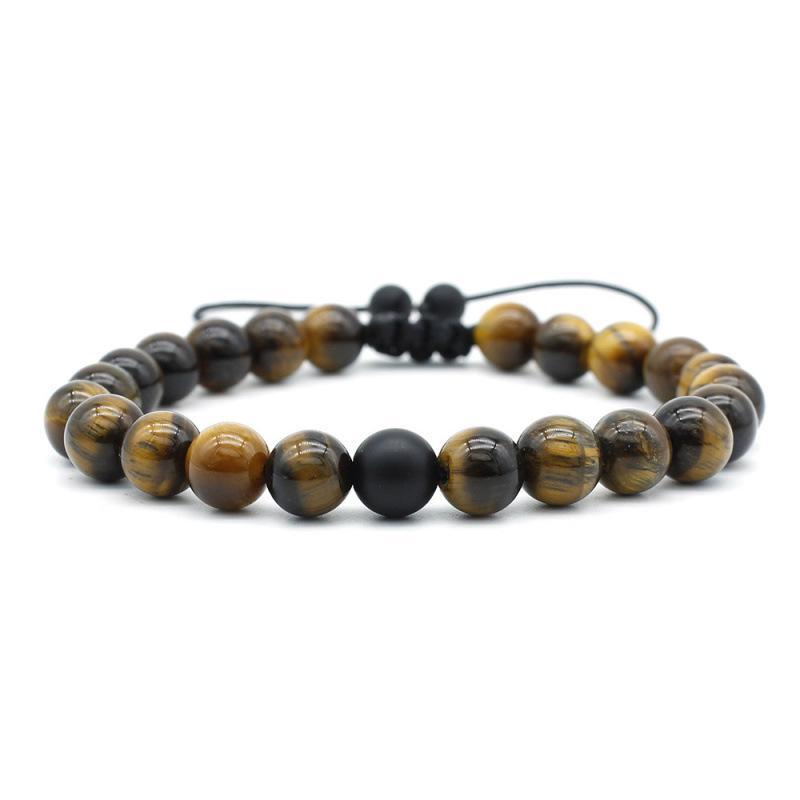 New 2020 Hot Selling Tiger Eye & White Pine 8mm Adjustable Bracelet