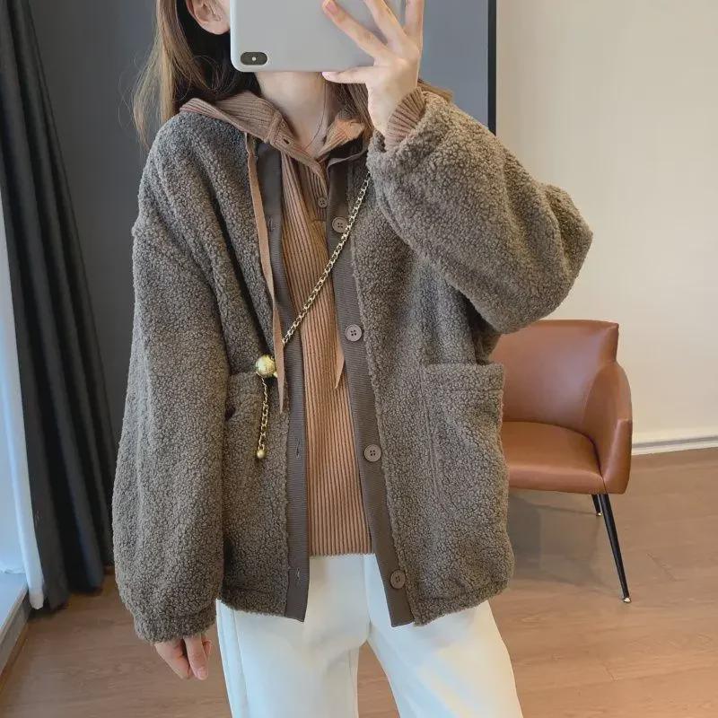 Damen High-End Imitat Lammfellmantel mit Polarfleece - Herbst/Winter 2024