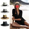 Panama straw hat sunscreen straw hat sunshade top hat seaside straw wide brim sun hat tourist beach hat