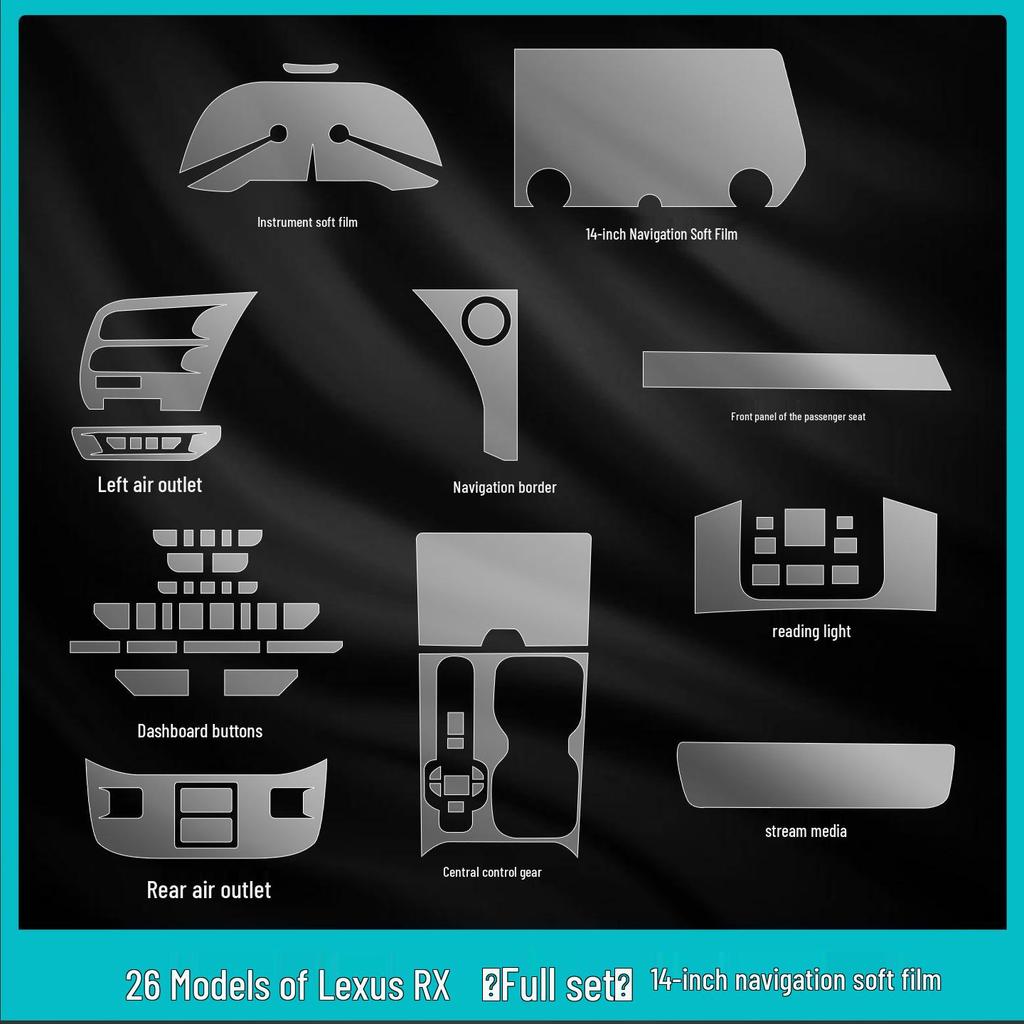 Lexus RX350h '26 Interior Protective Film - Central Control & Navigation Screen Tempered Sticker