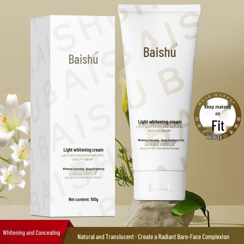 Bai Shu Brightening Bare Skin Cream: Lightweight, Waterproof, Sweatproof, Whitening, Niacinamide, Refreshing, Translucent, Full Body Use.