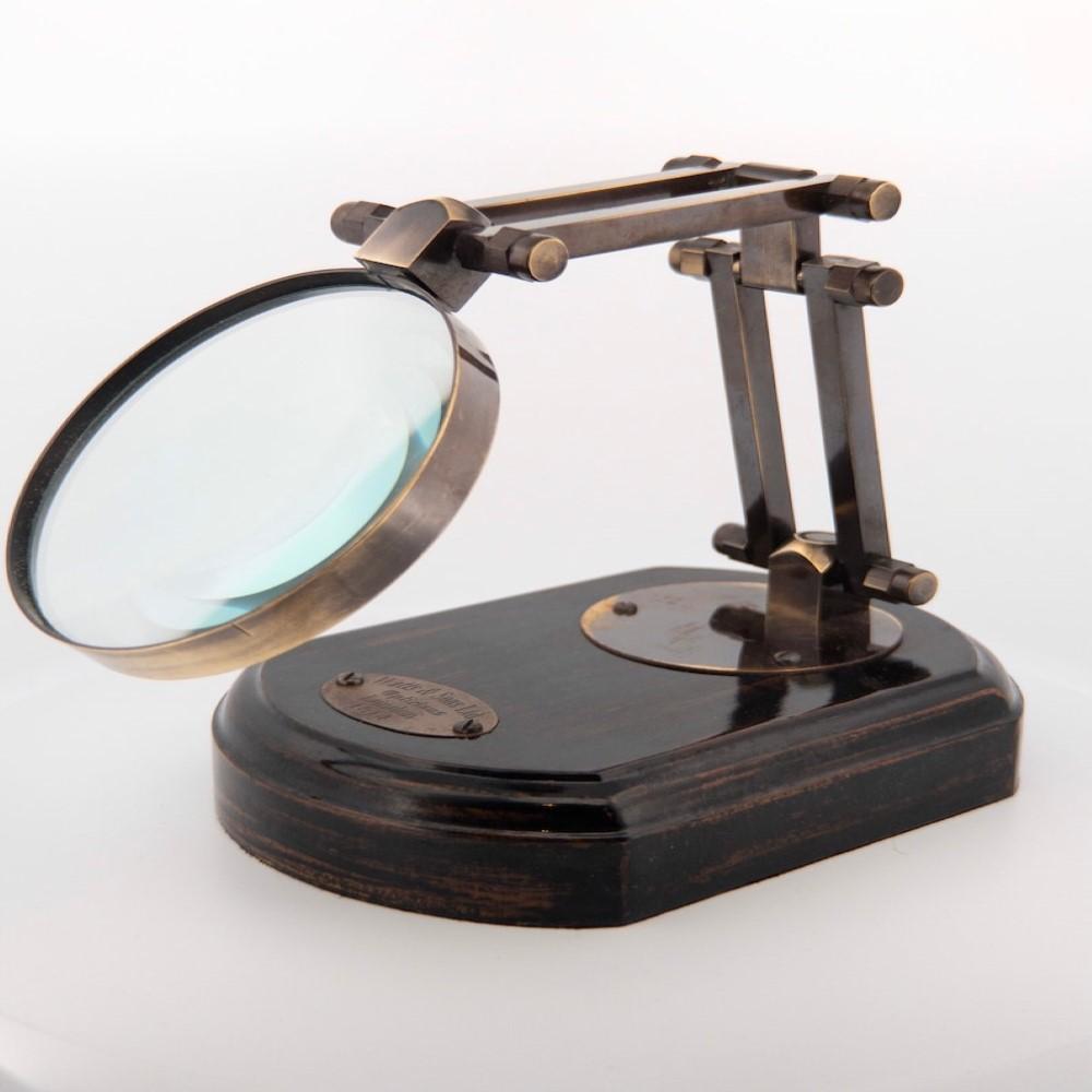 Vintage Brown Magnifying Glass – Decorative Desk Accessory, 12 Cm