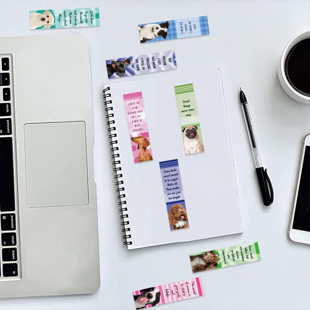 30 Dog Inspirational Bookmark Series Simple Hand-dog Literary and Creative Materials Ins Reading Paper Bookmark DIY