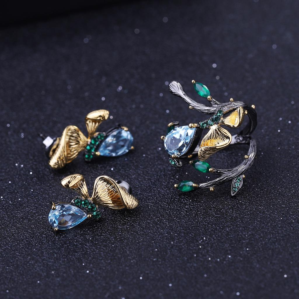 Boucles d'oreilles papillon de créateur originales, style naturel, argent s925, pierres précieuses naturelles, améthyste