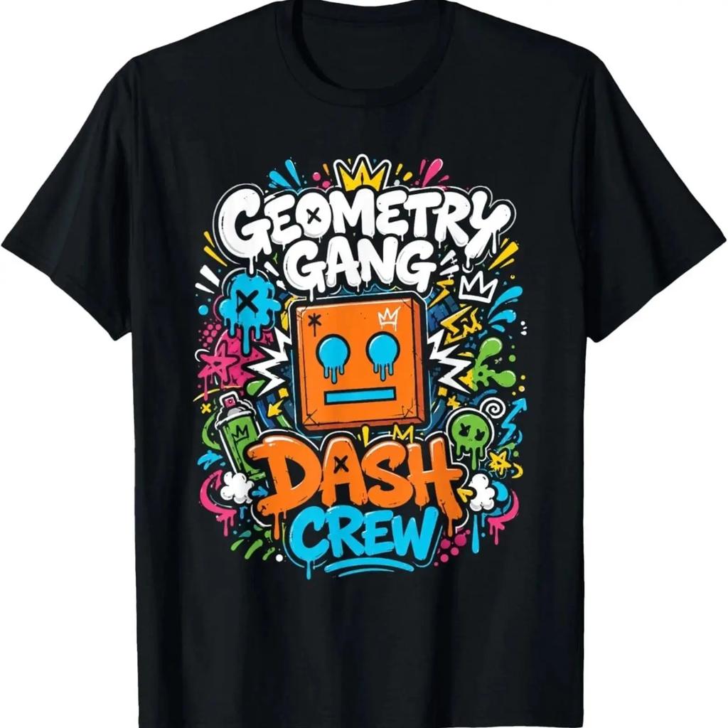 Geometry Dash Crew Gaming T Shirt Vintage Homme Unisex Fashion Breathable Designer Clothes Slightly Comfortable