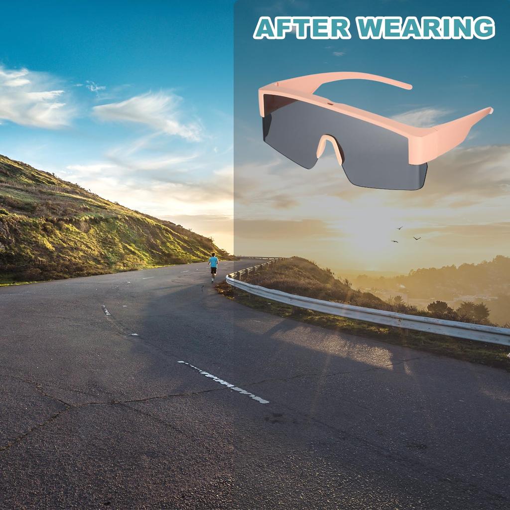 Sports Sunglasses for for Pink Gray [uxcell] Cycling, Polarized, Men's & Women's, Hiking, Motorcycling, Driving, Fishing, Running, &