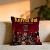 Knives Out Cushion Cover Cozy Velvet Throw PillowSoft Warm Cushion For Sofa  Bed