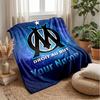 Olympique Marseille FC Custom Name Text Flannel Blanket Soccer Logo Personalized Fleece Throw Blanket Special Gift For Sofa Bedroom Home