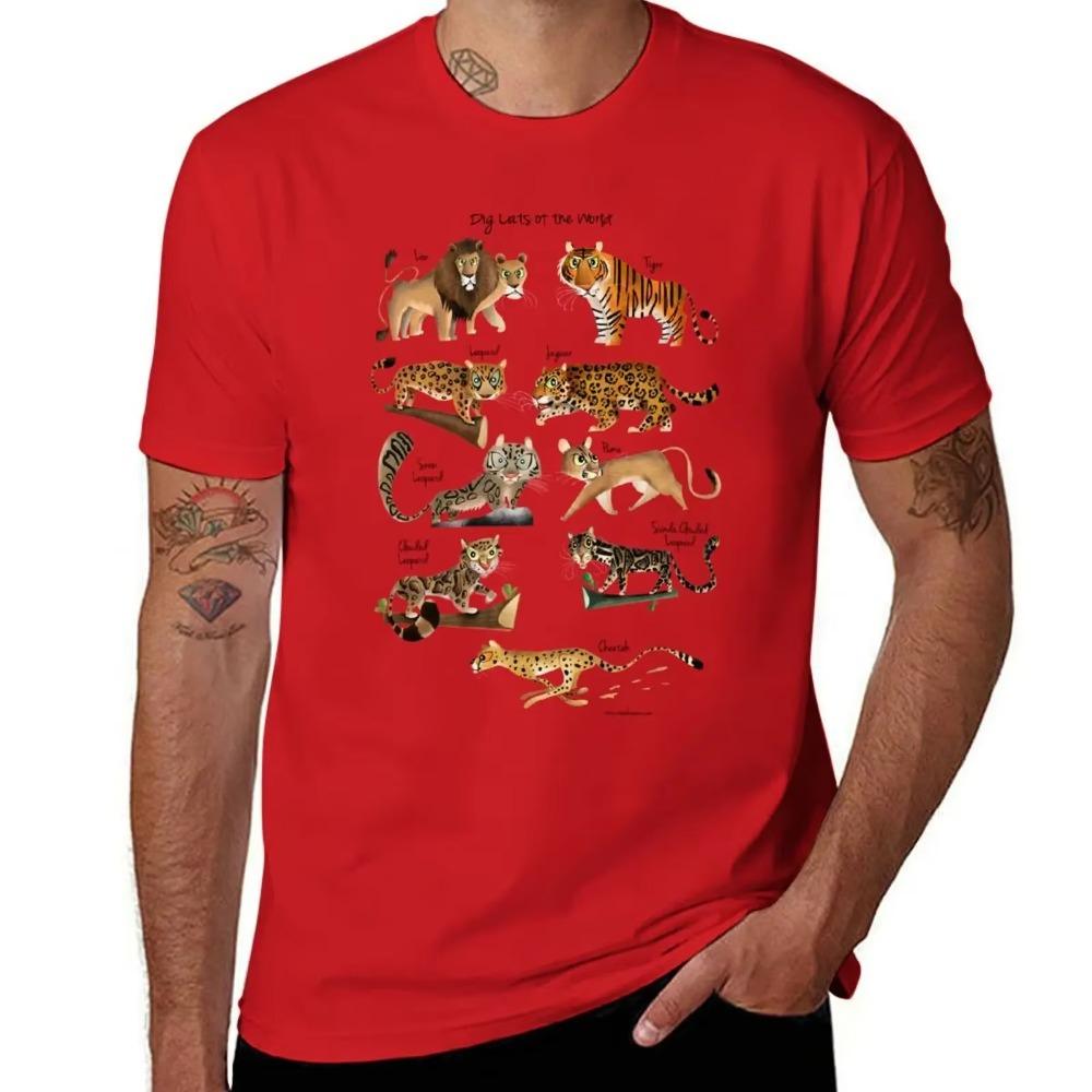 Big Cats of the World T-Shirt Vintage Kawaii Clothes Tshirts for Men