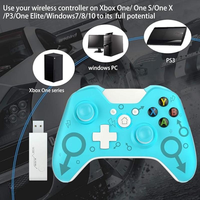 Wireless Controller for Xbox One / Xbox One S / Xbox One X / Xbox Series X / PS3 / PC, 2.4GHZ Wireless Game Controller with Dual Vibration