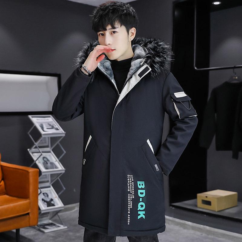 Parka d'hiver mi-longue en coton pour homme 2025: Vêtements d'extérieur épais, doublés de velours, chauds