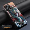 Chinese dragon fashion design Phone Case For iPhone 16 15 14 13 12 11 Plus Pro Max High-end Luxury Black hard case Sheepskin