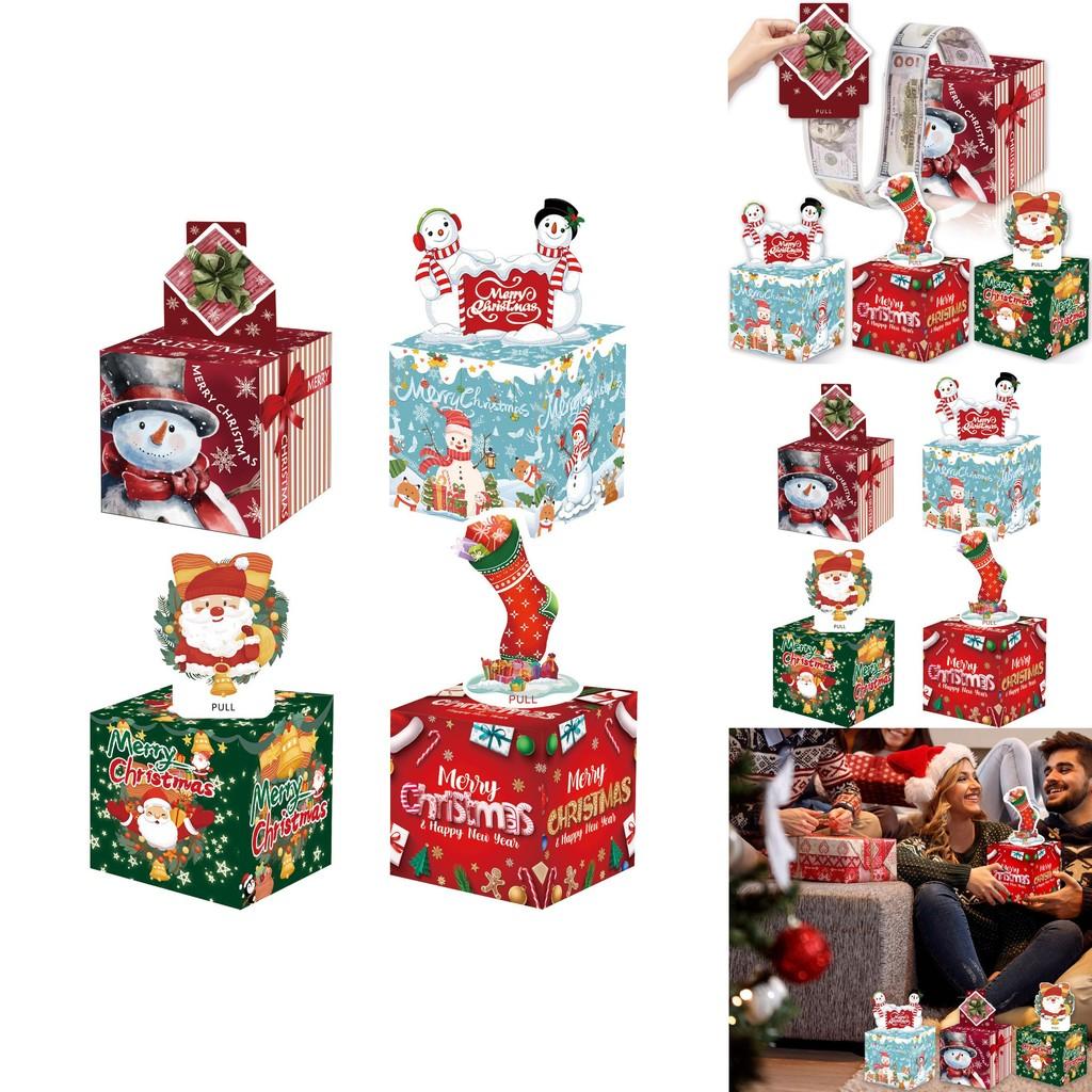 Christmas Themed Pattern Paper Box Set Holiday Decoration Props For Holiday Celebrations