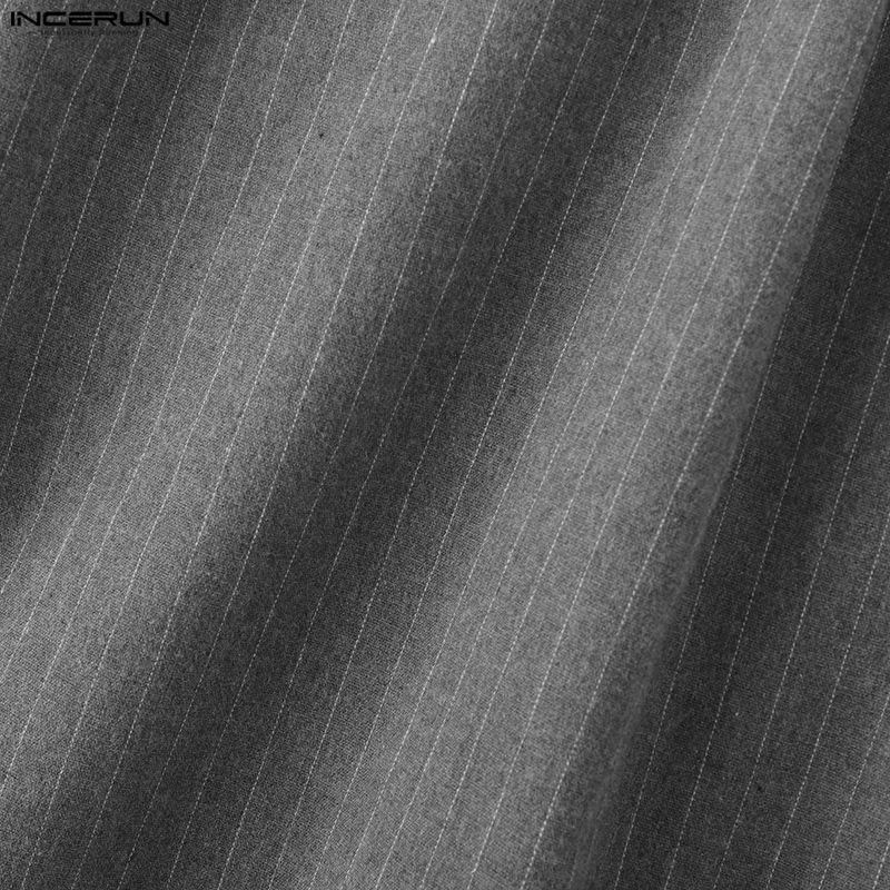 INCERUN Men Casual High Zipper Waist Embroidery Loose Long Wide Legs Pants Trousers