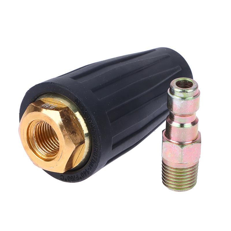 1 bucă vârfuri de spălat cu presiune turbo duză cu pulverizare rotativă la 360° duză turbo 4000 PSI cu conector rapid de 1/4 inch pentru