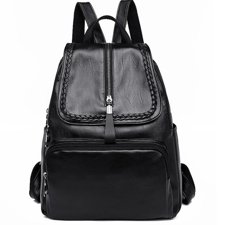 2024 Trendy Korean Women's PU College Backpack - Large Capacity, Casual Style