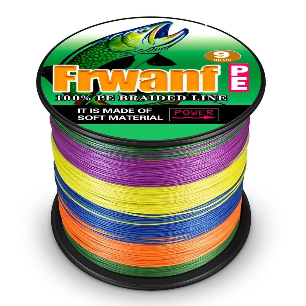 Frwanf Fishing Line for Hard Rock Fishing and Large Fish X9 High High Long Casting Multicolor Salt-Resistant Braid, Durability, Sensitivity,