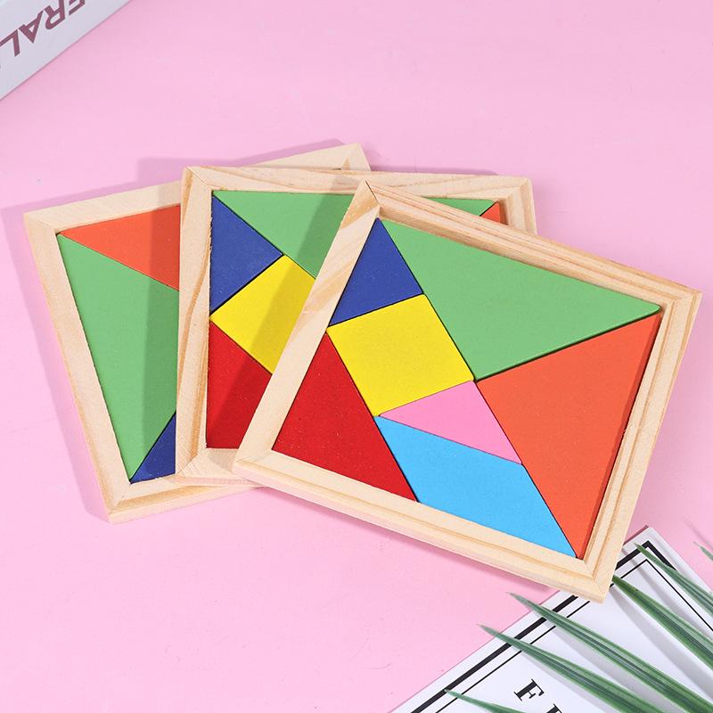 Buntes Holz-Tangram-Set zur Gehirnentwicklung für die Früherziehung