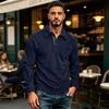 Men's Cotton Corduroy Long Sleeve Shirt with Collar for Everyday Wear