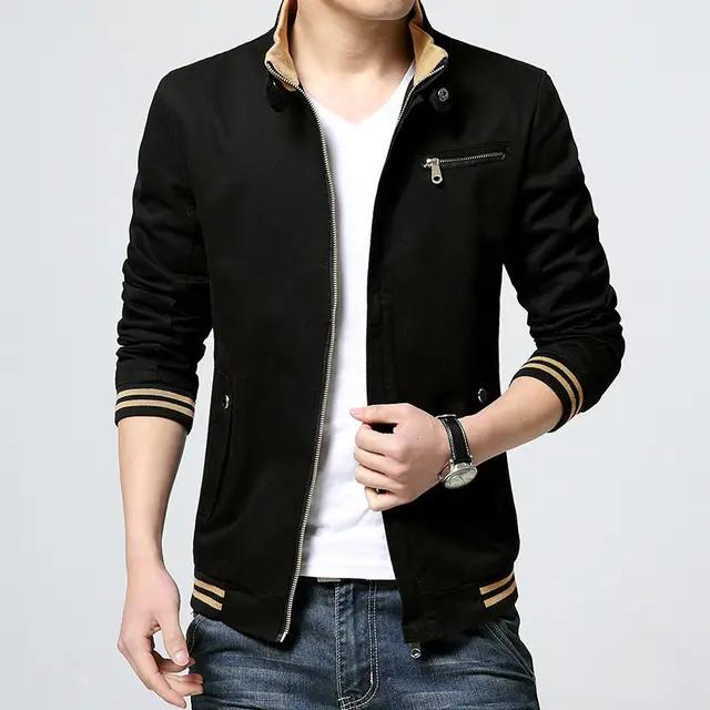 Men's Spring and Fall Stand-up Collar Casual Jacket Long-sleeved Windproof Jacket
