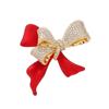 Elegant Red Bow Crystal Brooch Women's High-end Luxury Temperament Suit Versatile Corsage Exquisite Pin Accessories