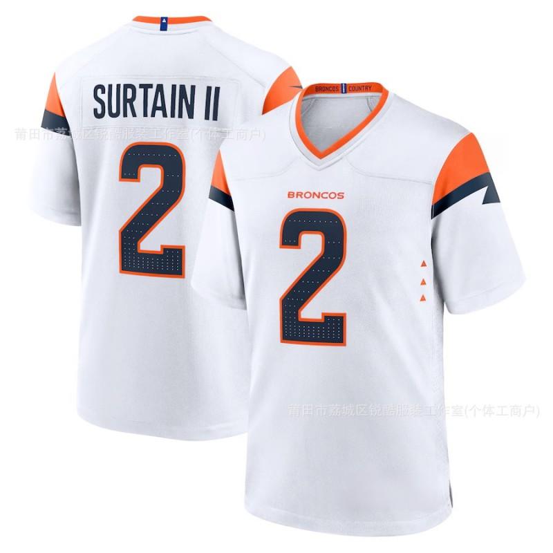 Denver Broncos NFL Fútbol Jersey Surtrin II 2 Hombres Mujeres Estilo Retro Ropa para Aficionados del Equipo Otoño Invierno