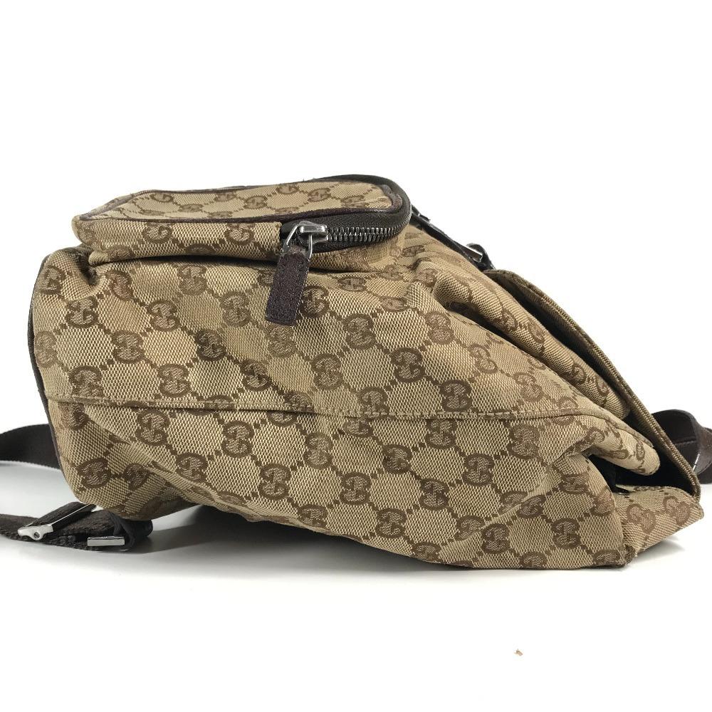 GUCCI 114552 GG logo backpack Bag Backpack GGCanvas/Leather Beige/Dark brown
