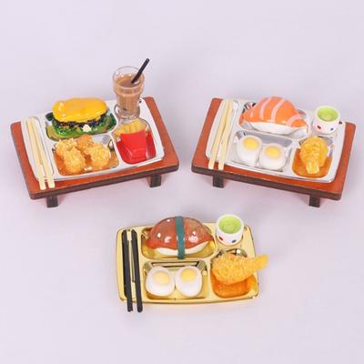 Handcrafted Miniature Burger Sushi and Chicken Accessories for 1/12 Dollhouses Scale Suitable for Toy Photography