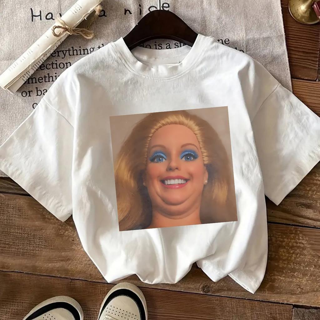2026 Summer Retro Womens Funny Chubby Baby Face Print TShirt Unisex Cotton and Breathable Short Sleeve Oversized Loose Casual